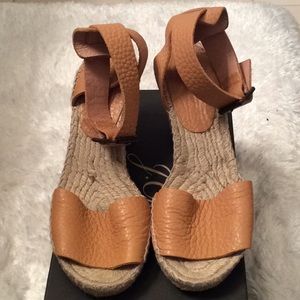 J.Crew Corsica tumbled leather espadrille wedges